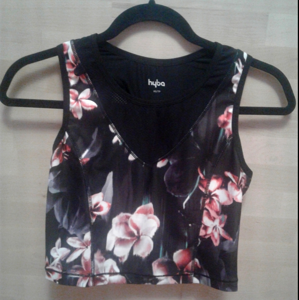 FLORAL CROP HYBA WORKOUT TOP XS